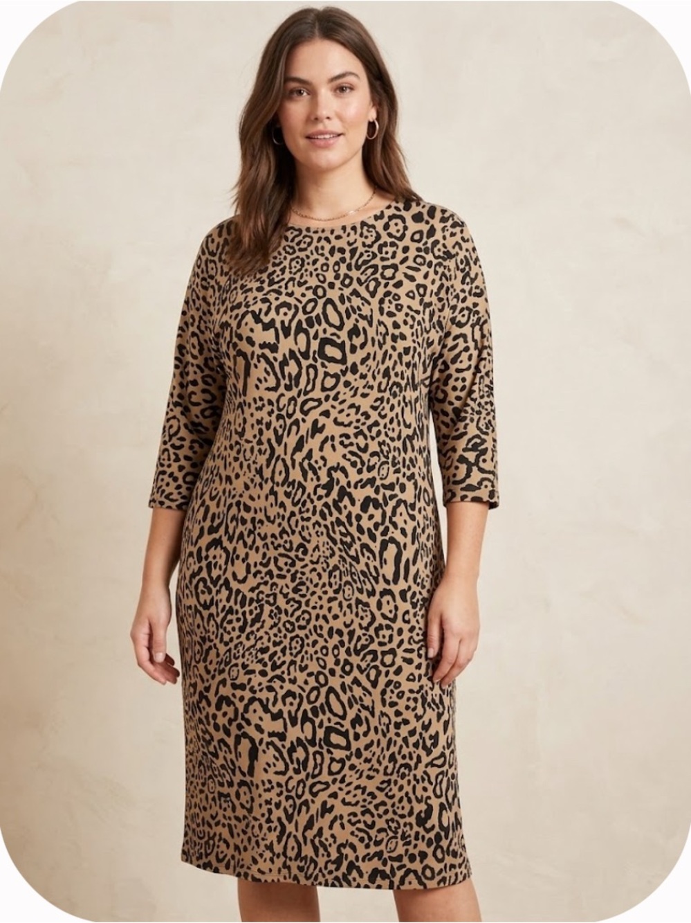 Lane Bryant Leopard Print Midi Dress in Brown and Black Plus Size 18/20. NWOT